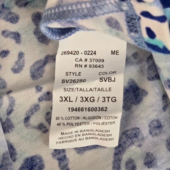 NWT | Blue Leopard Print Post Surgery Nightgown Hospital Gown Snap Shoulders | 3 - Picture 5 of 6